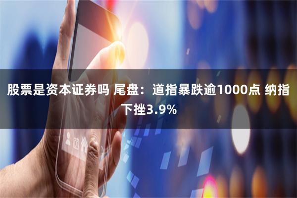 股票是资本证券吗 尾盘：道指暴跌逾1000点 纳指下挫3.9%