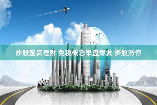炒股配资理财 免税概念早盘爆发 多股涨停