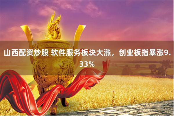 山西配资炒股 软件服务板块大涨，创业板指暴涨9.33%
