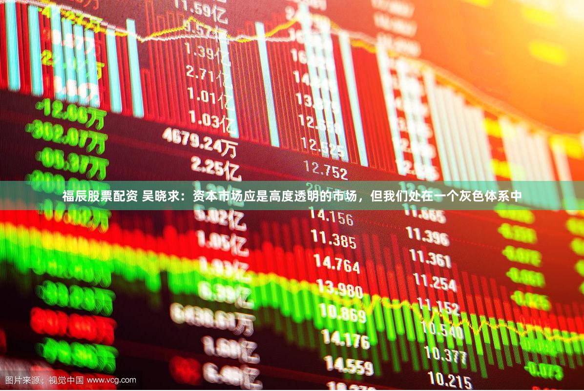 福辰股票配资 吴晓求：资本市场应是高度透明的市场，但我们处在一个灰色体系中